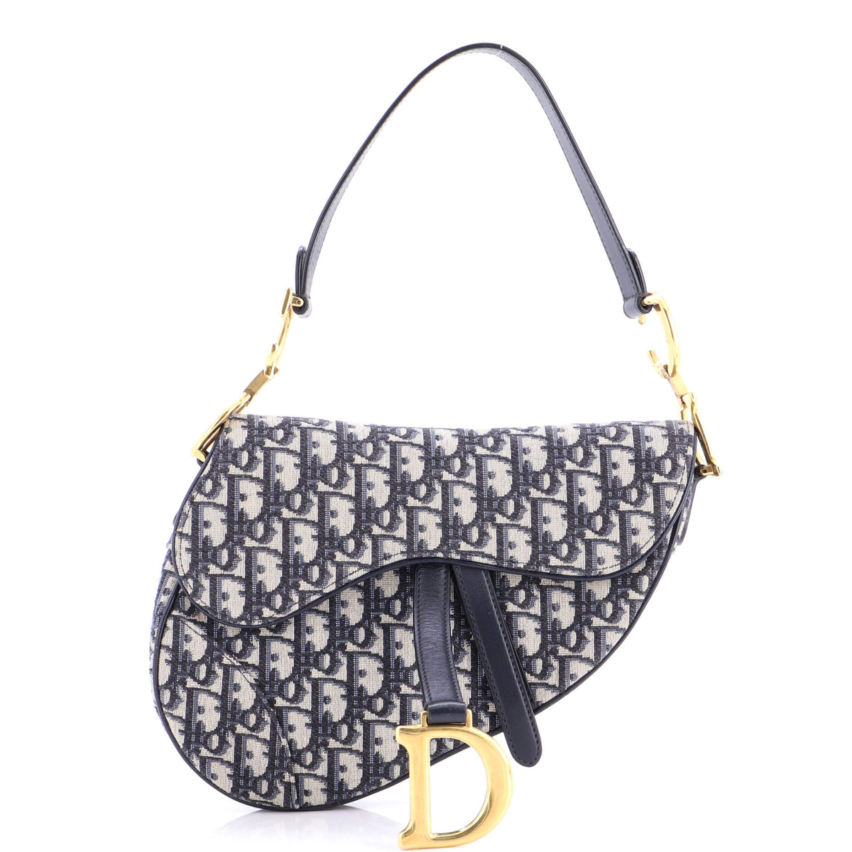 Christian Dior Saddle Handbag Oblique Canvas Medium