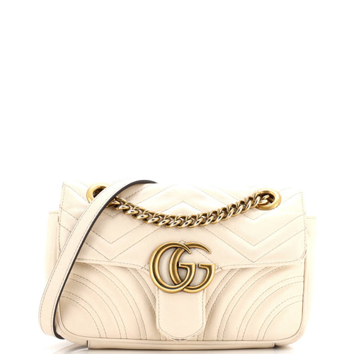 GUCCI GG Marmont Flap Bag Matelasse Leather Mini