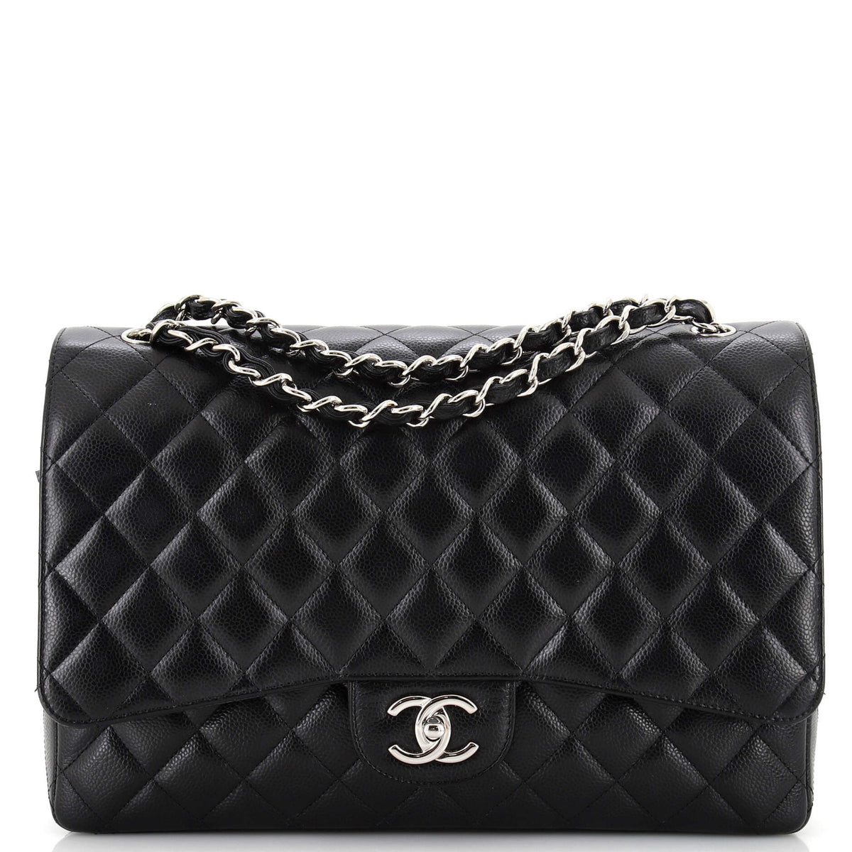 Chanel CHANEL Classic Double Flap Bag Quilted Caviar Maxi
