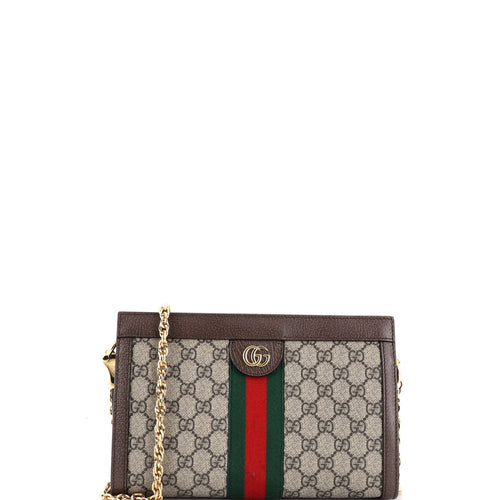 GUCCI Ophidia Chain Shoulder Bag GG Coated Canvas Small