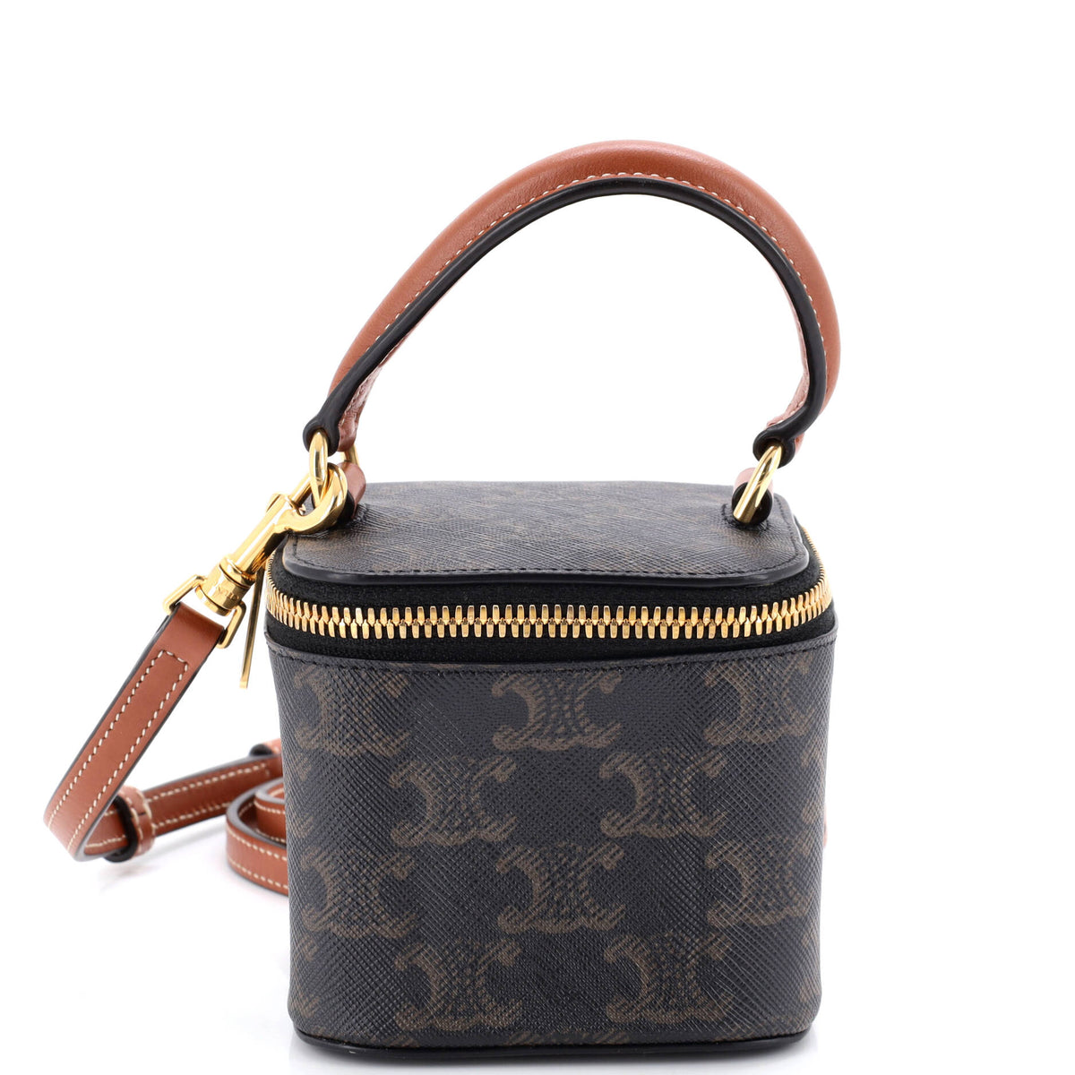 Celine CELINE Top Handle Square Vanity Case Triomphe Coated Canvas Mini