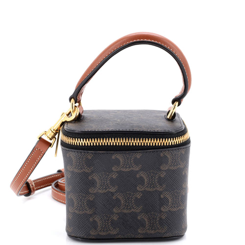 CELINE Top Handle Square Vanity Case Triomphe Coated Canvas Mini