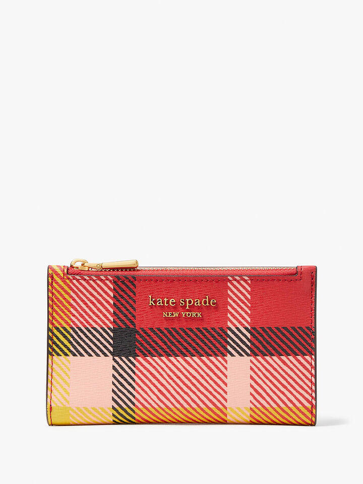 Kate Spade Au Morgan Museum Plaid Small Slim Bifold Wallet