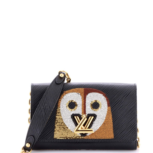 Twist Chain Wallet Epi Leather with Sequins