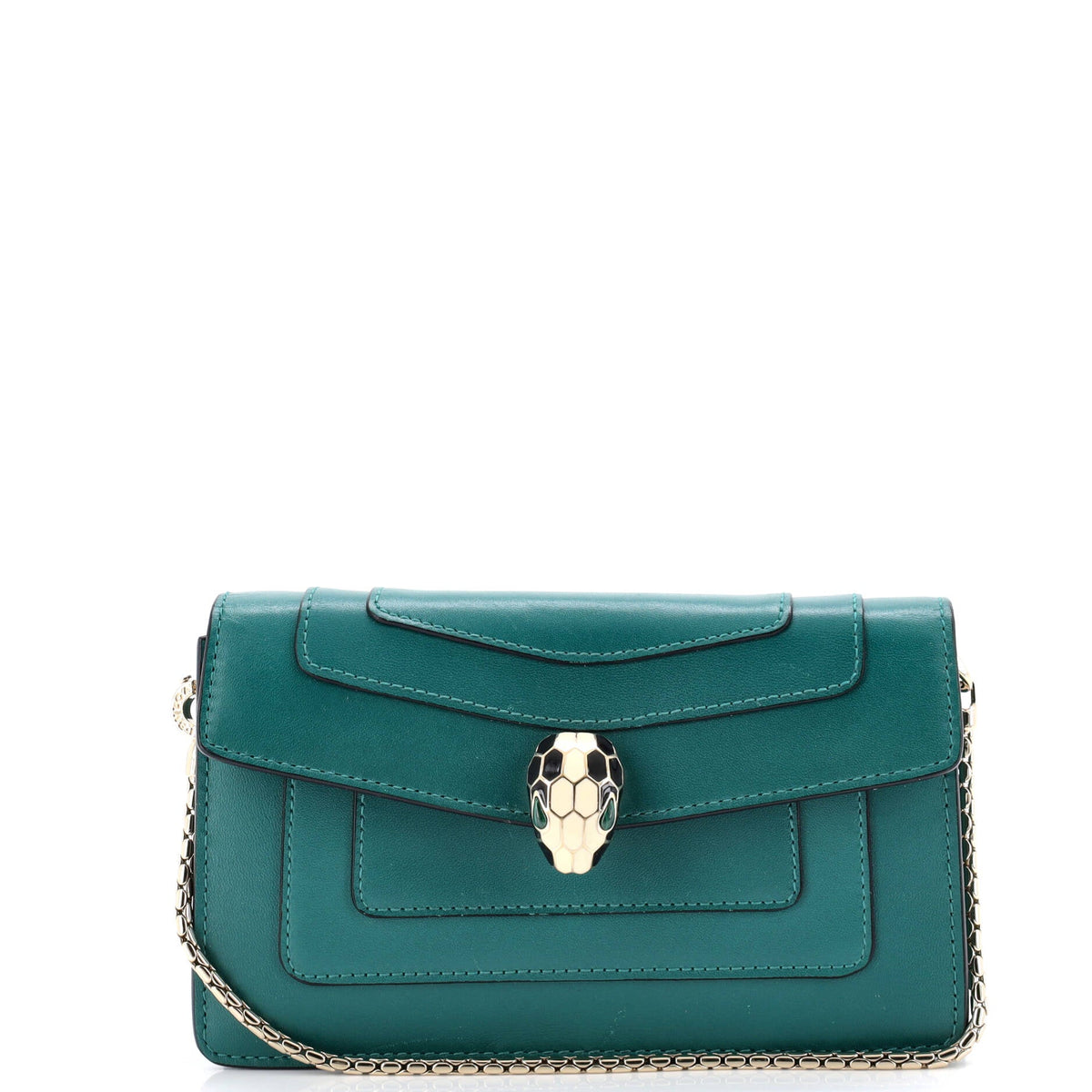Bvlgari BVLGARI Serpenti Forever Chain Clutch Leather Mini