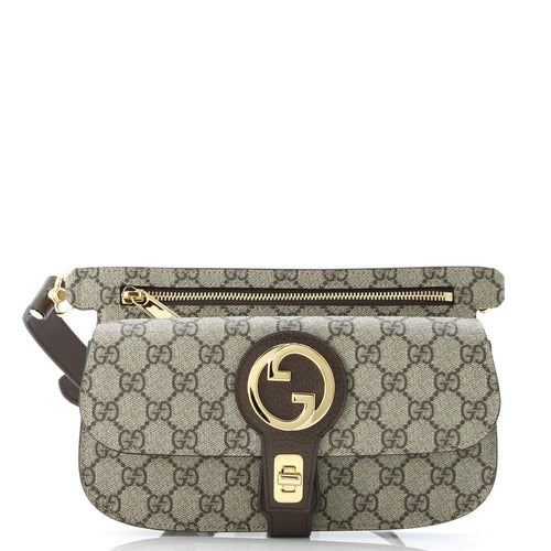 GUCCI Blondie Flap Pocket Belt Bag GG Coated Canvas