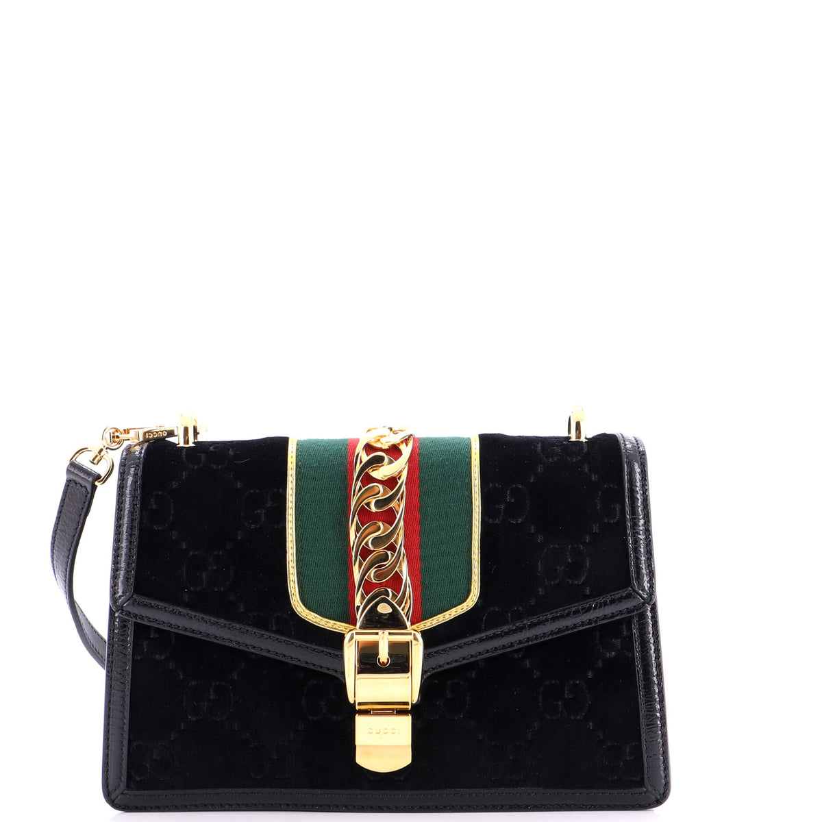 Gucci GUCCI Sylvie Shoulder Bag GG Velvet Small