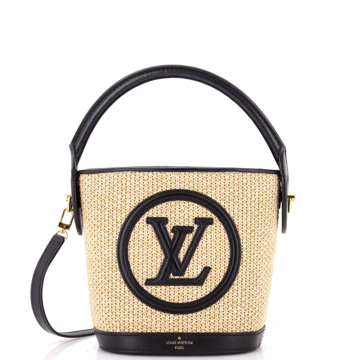 Louis Vuitton Petit Bucket NM Bag Raffia with Leather