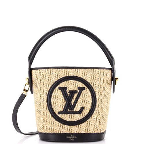 Petit Bucket NM Bag Raffia with Leather
