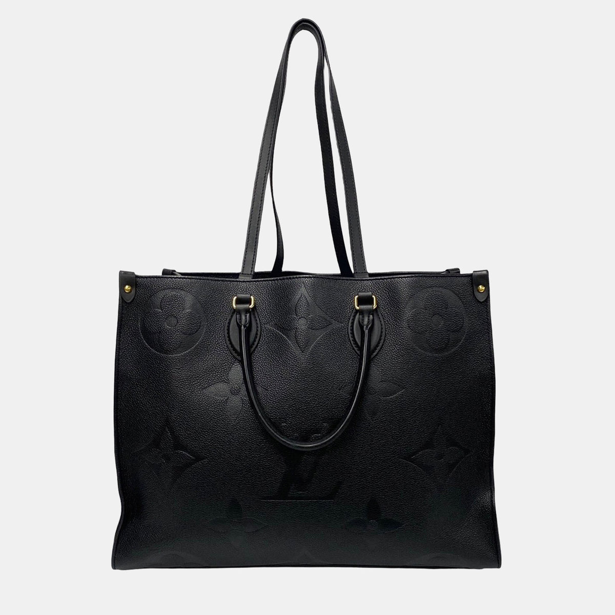 Louis Vuitton Black Leather Large Onthego MM Tote Bag