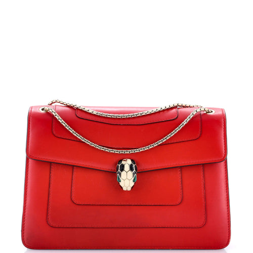 BVLGARI Serpenti Forever Square Shoulder Bag Leather Medium