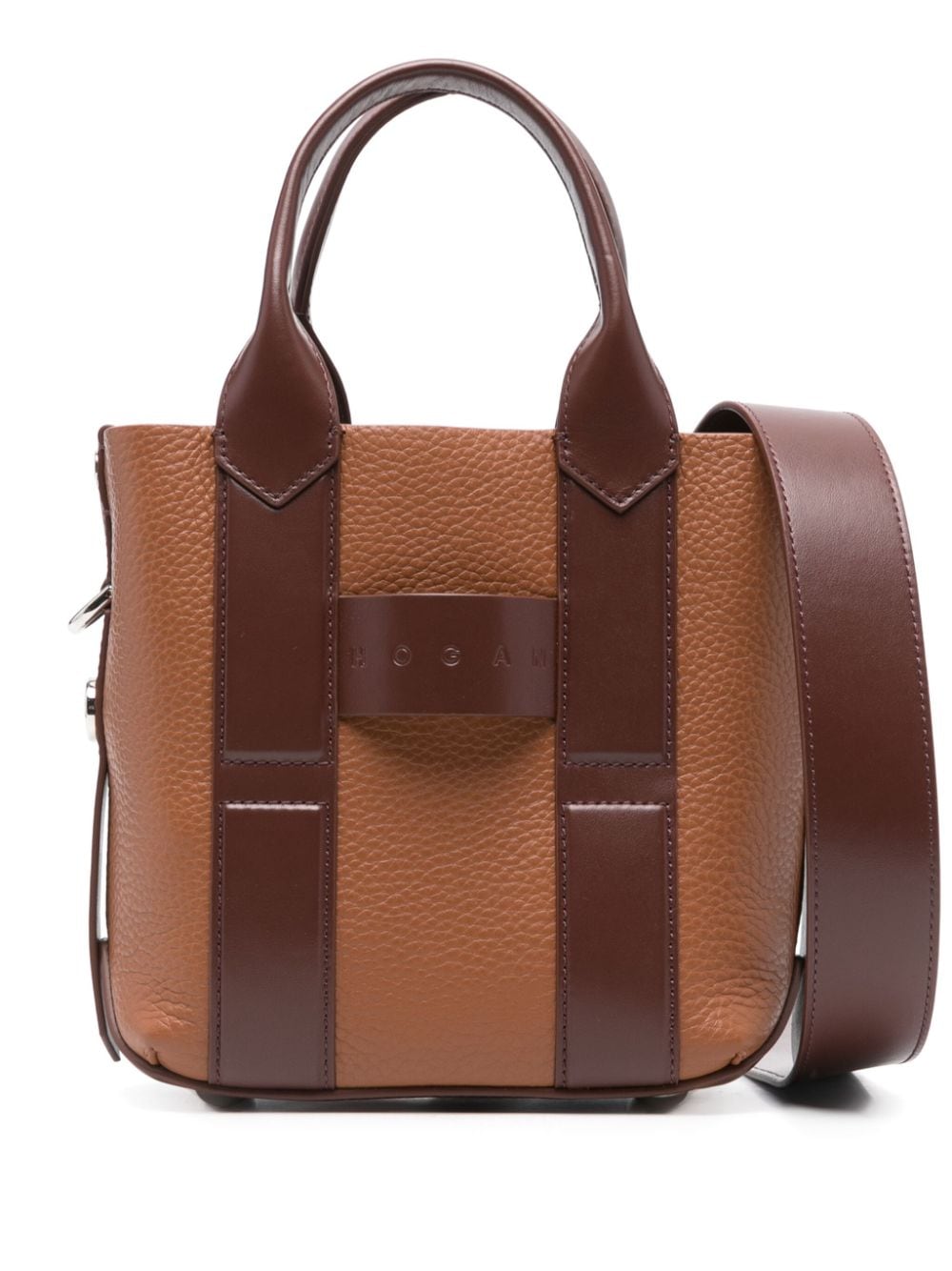 Hogan Women's Script Small Leather Tote Bag in Leather Brown | Size UNI | KBW01OA0100TLZ78DR