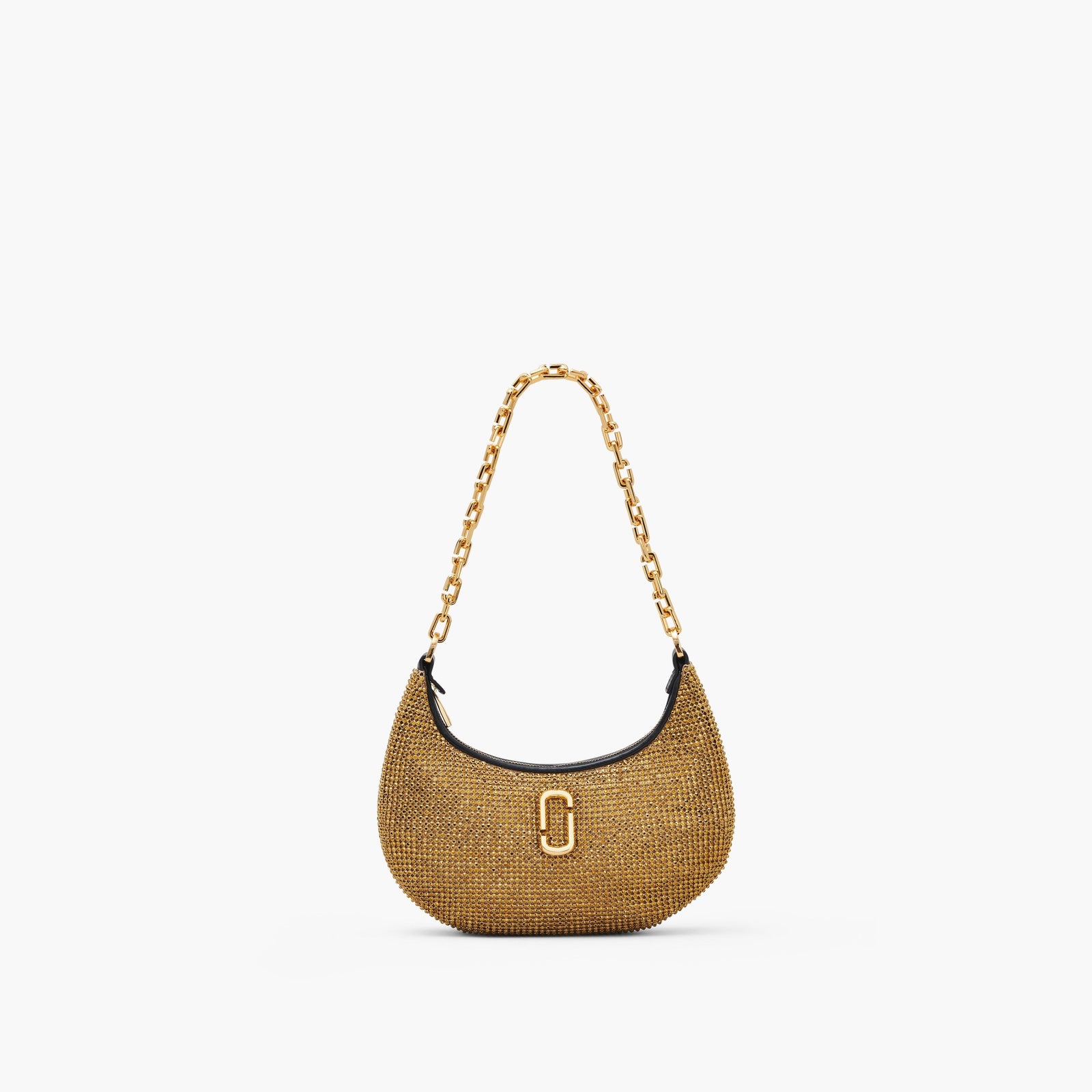 Marc Jacobs The Rhinestone Small Curve Bag in Gold