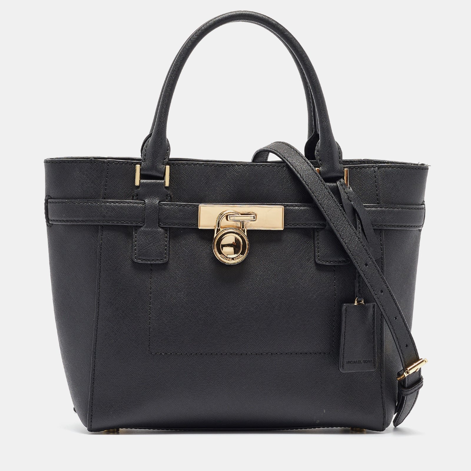 Michael Kors Black Leather Hamilton Traveler Tote