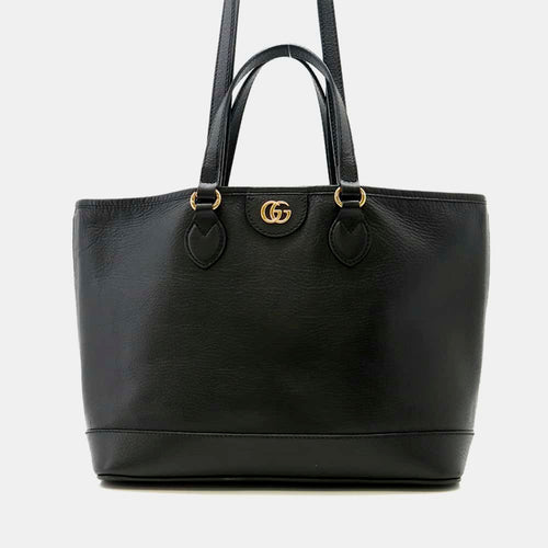 Black Leather Tote Bag Size Small