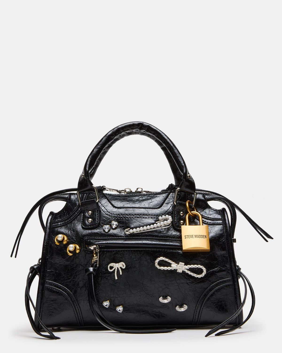Stevemadden RIGGS BAG EMBELLISHED BLACK DISTRESSED