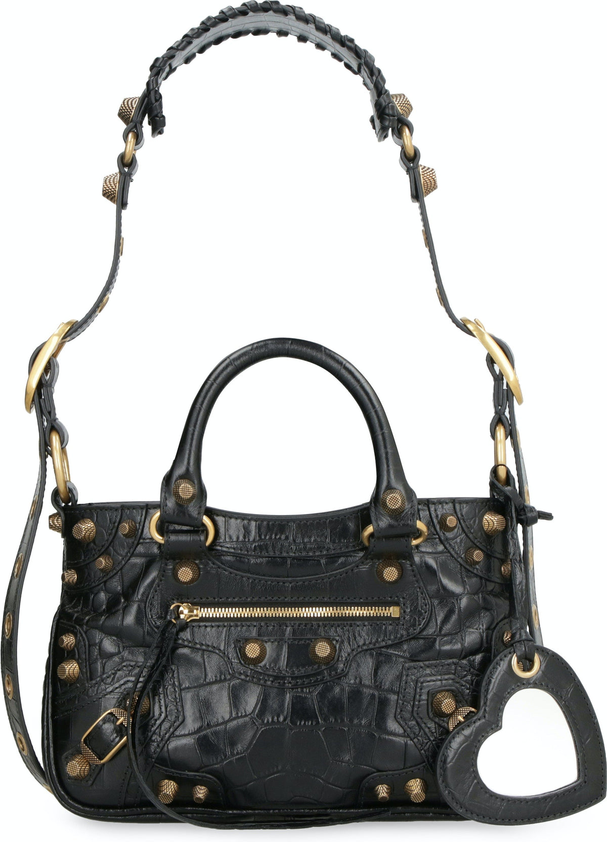 Balenciaga Women's Neo Cagole S Leather Bag in Black | 75152323EBM Color 1000
