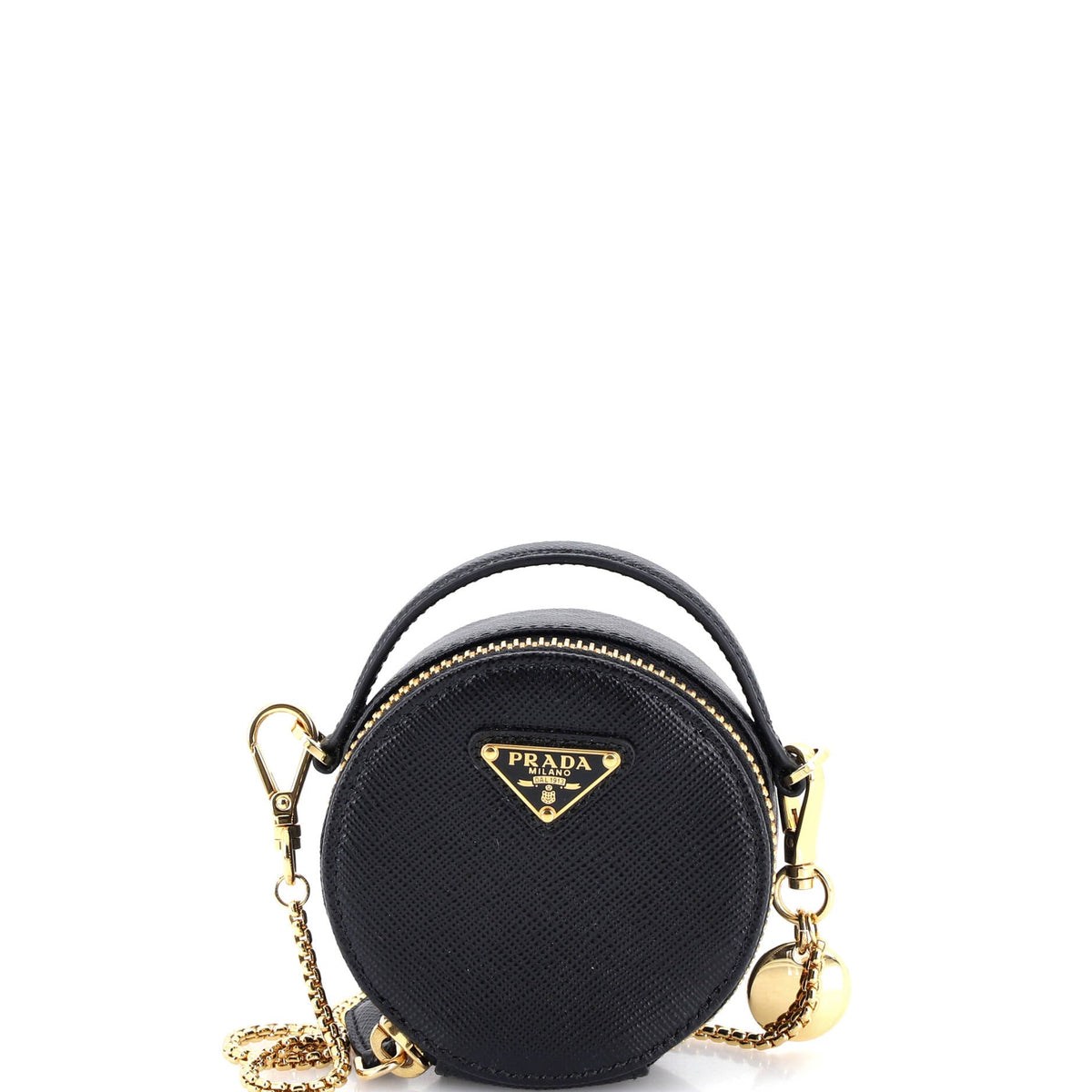 Prada PRADA Top Handle Crossbody Pouch Saffiano Leather Mini