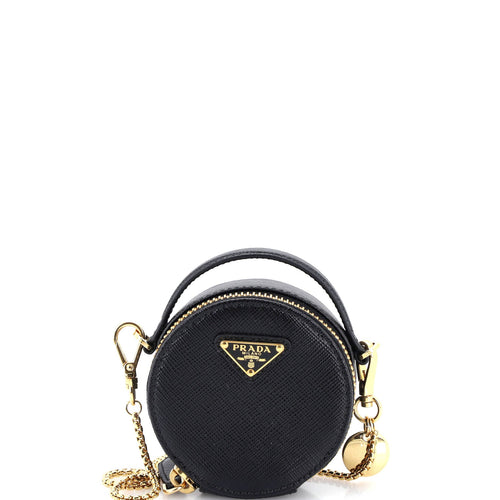 PRADA Top Handle Crossbody Pouch Saffiano Leather Mini