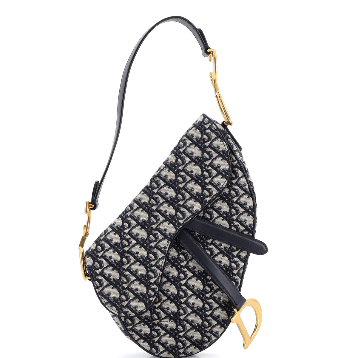 Christian Dior Saddle Handbag Oblique Canvas Medium