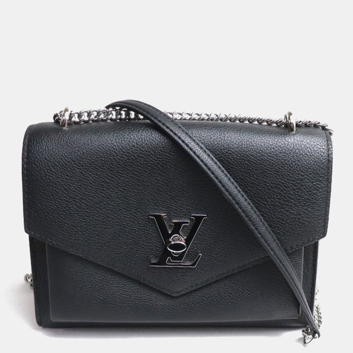 Louis Vuitton Black Leather My Lockme Chain Shoulder Bag