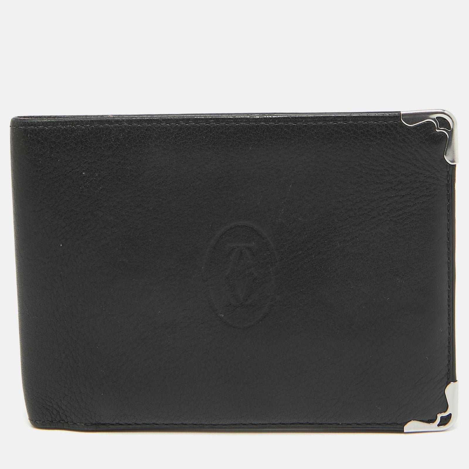 Cartier Black Leather Must De Bifold Wallet