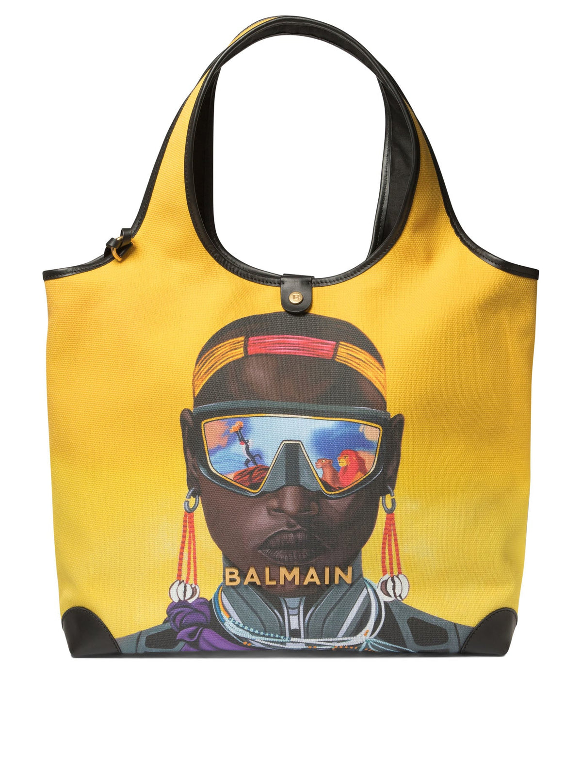Balmain Women's "the Lion King" Tote Bag in Yellow | DNAFN930TNKGIAV