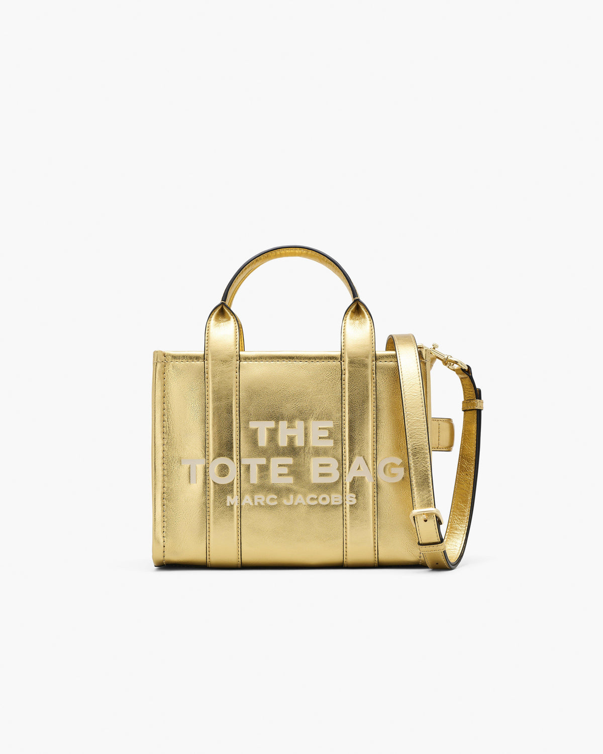 Marc Jacobs The Metallic Leather Small Tote Bag in Gold
