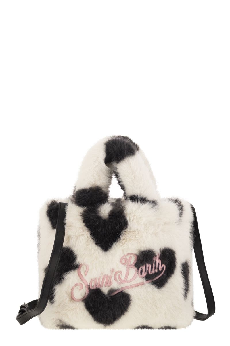 Mc2 Saint Barth Soft Fur Mini Vanity Bag in White | VAMI012