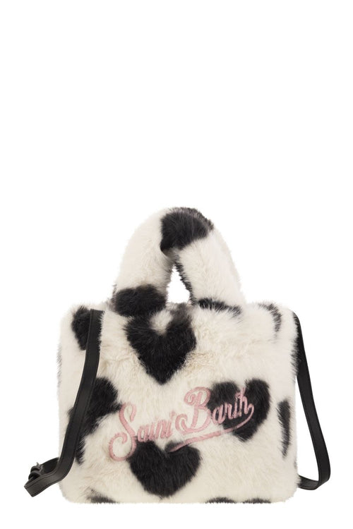 Soft Fur Mini Vanity Bag in White | VAMI012