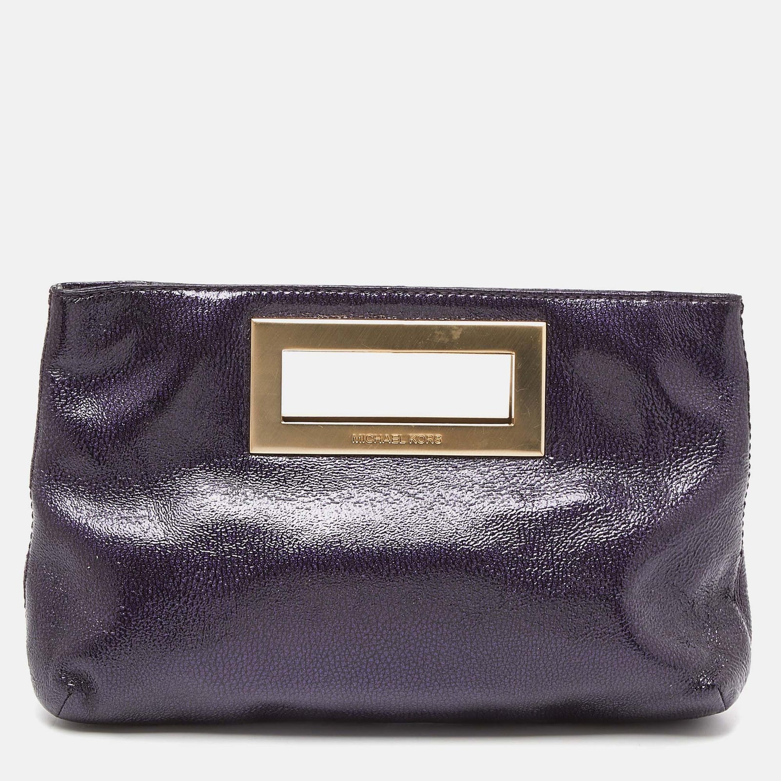 Michael Kors Purple Patent Leather Berkley Clutch