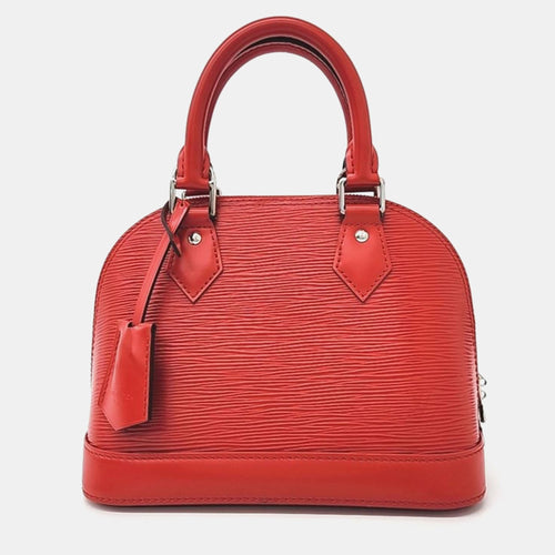 Red Epi Leather Alma BB Top Handle Bag