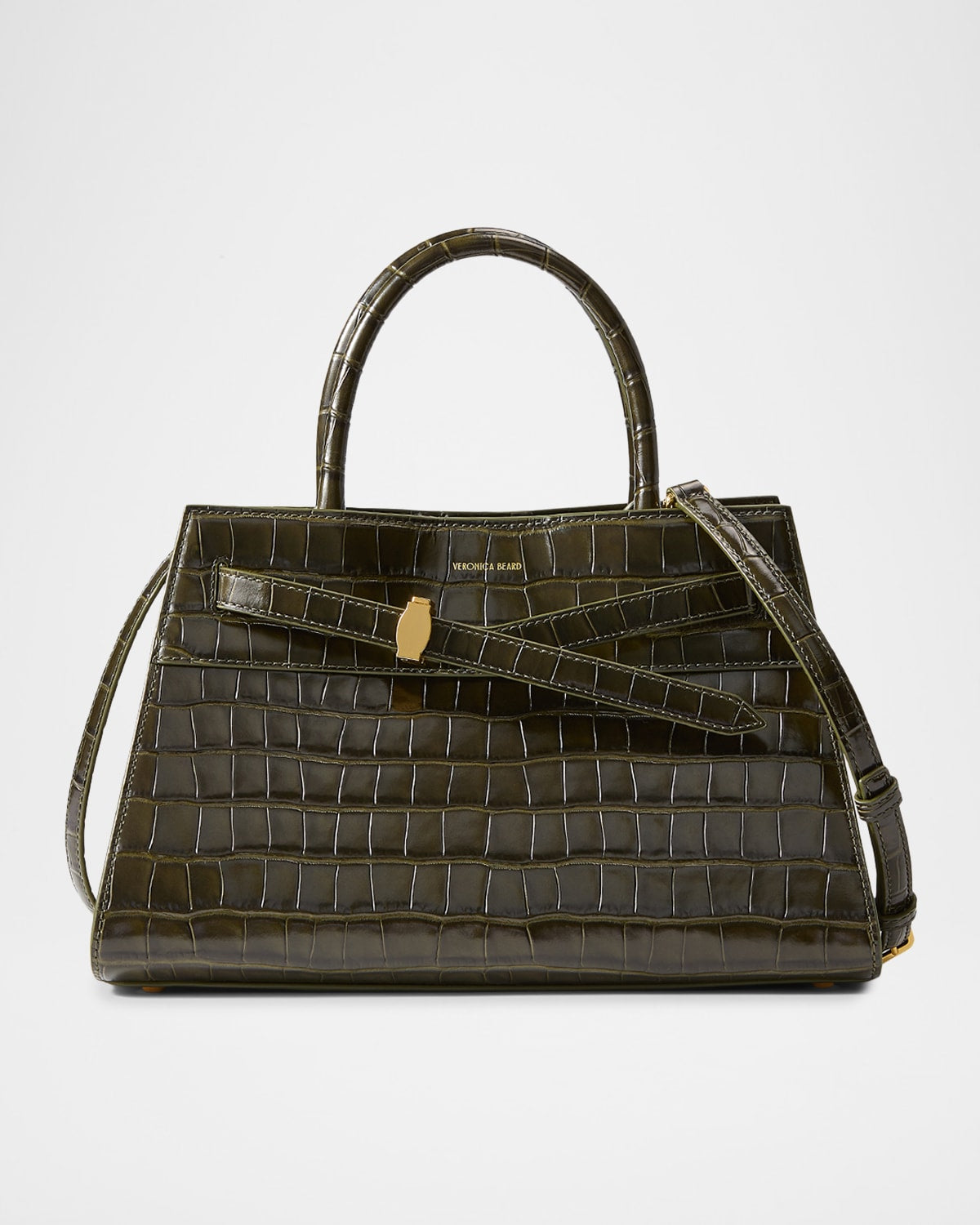 Boss Dash Croc-Embossed Leather Top-Handle Bag