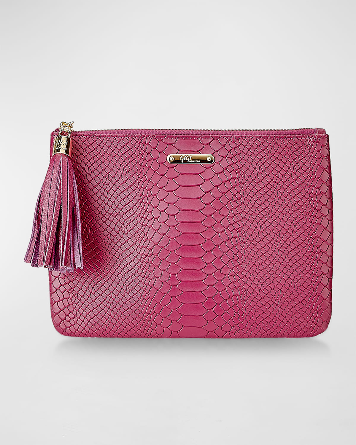 Boss All-in-One-Clutch mit Reißverschluss und Python-Prägung