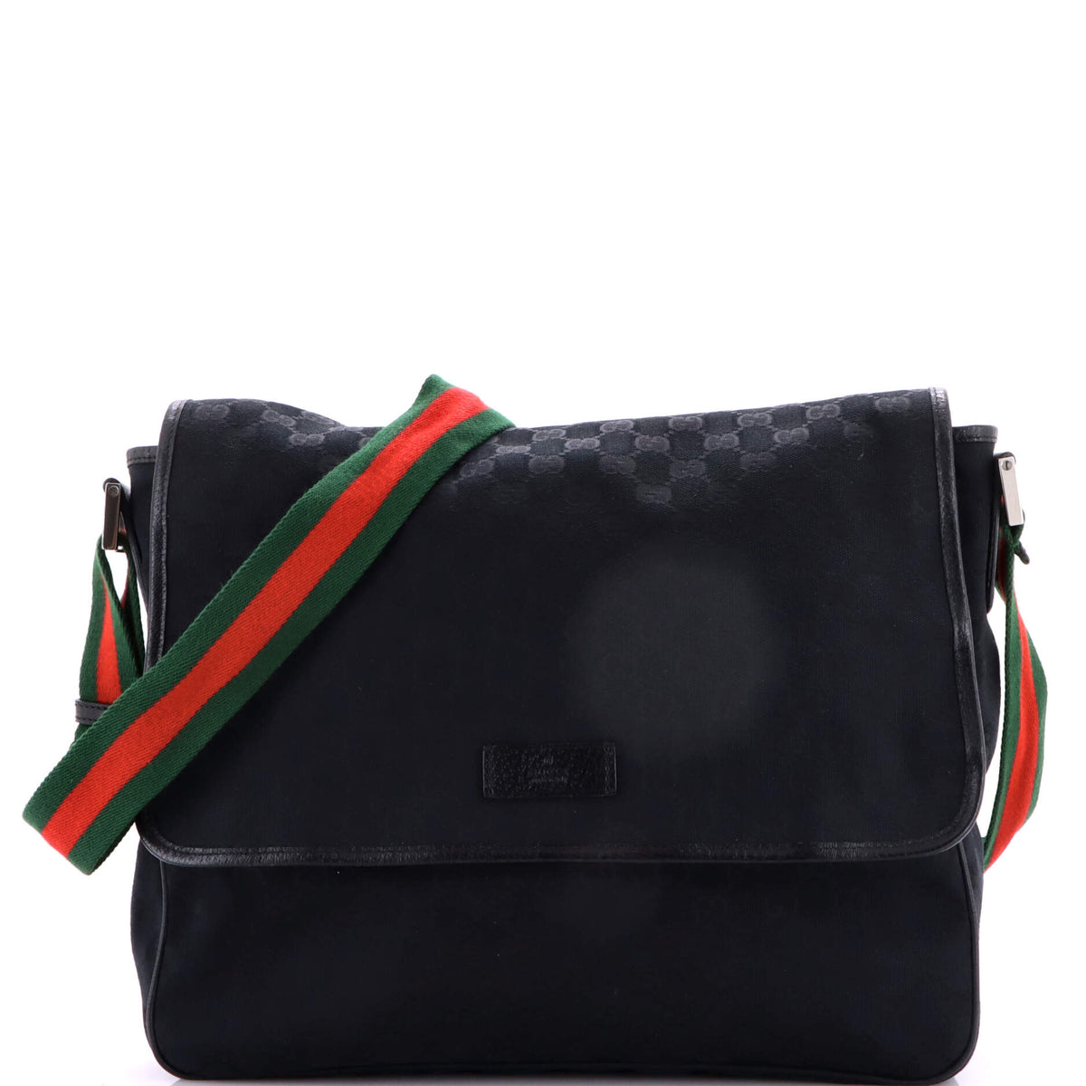 Gucci GUCCI Web Strap Flap Messenger GG Canvas Medium