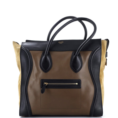 CELINE Tricolor Luggage Bag Leather Medium