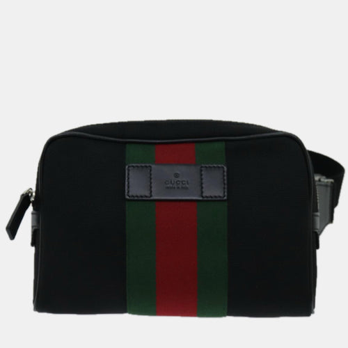 Black Canvas Web Belt bag