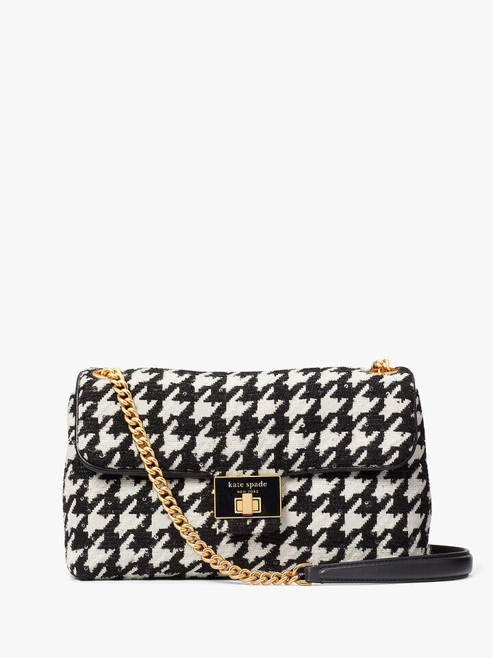 Kate Spade Au Evelyn Houndstooth Medium Convertible Shoulder Bag