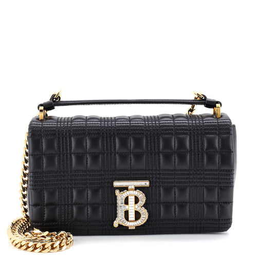 Lola Shoulder Bag Quilted Lambskin with Crystal Detail Small