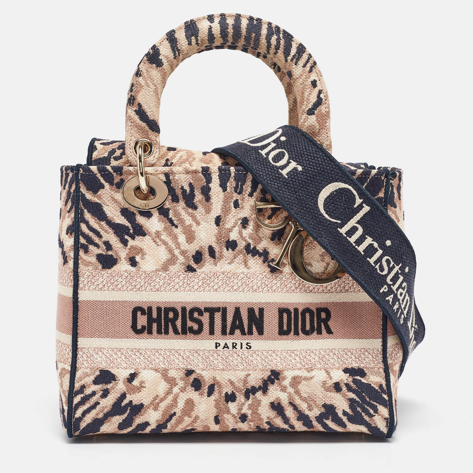 Dior Mehrfarbige Lady D-Lite Tragetasche aus Batik-Canvas