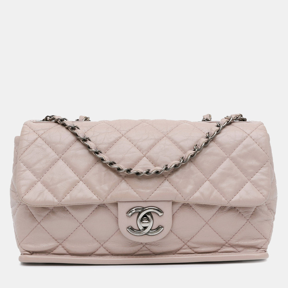 Chanel Beige Quilted Aged Calfskin Single Flap Bag