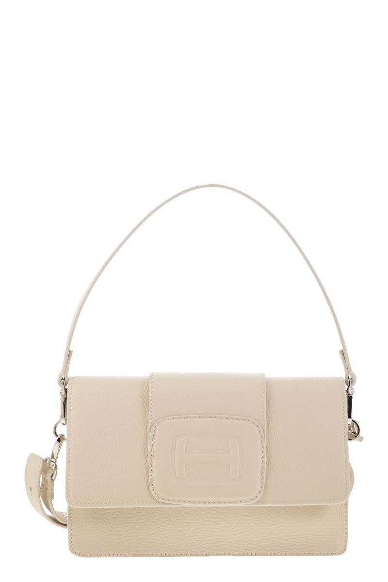 Hogan Women's Rectangular H-Bag Crossbody in Ivory | KBW01MNA1006LT