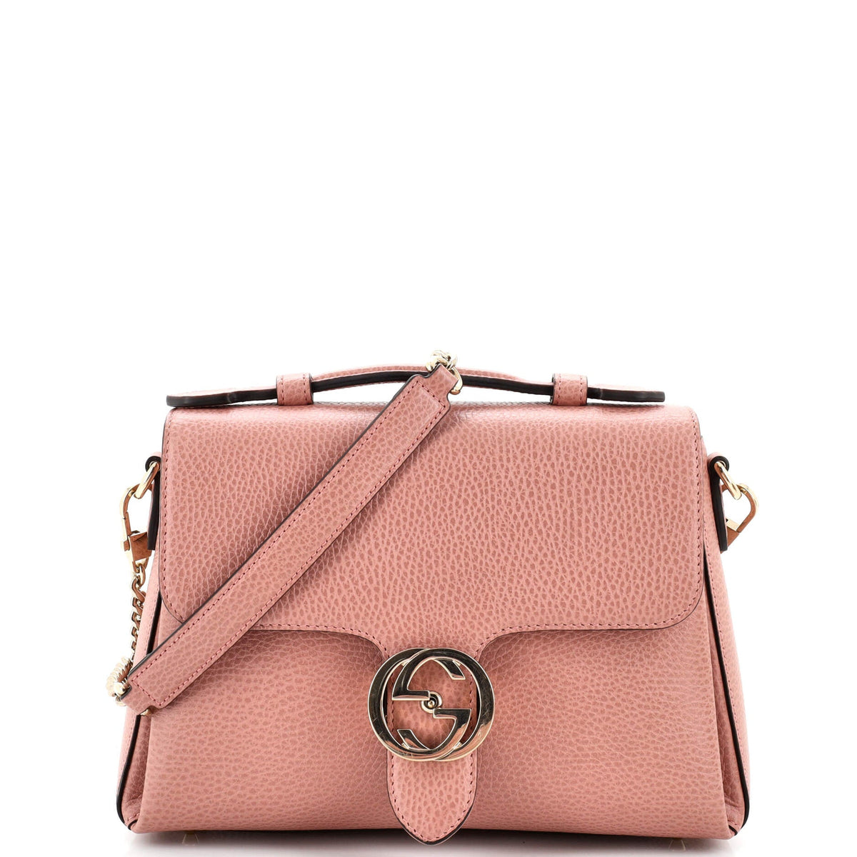 Gucci GUCCI Interlocking Top Handle Bag Leather Small