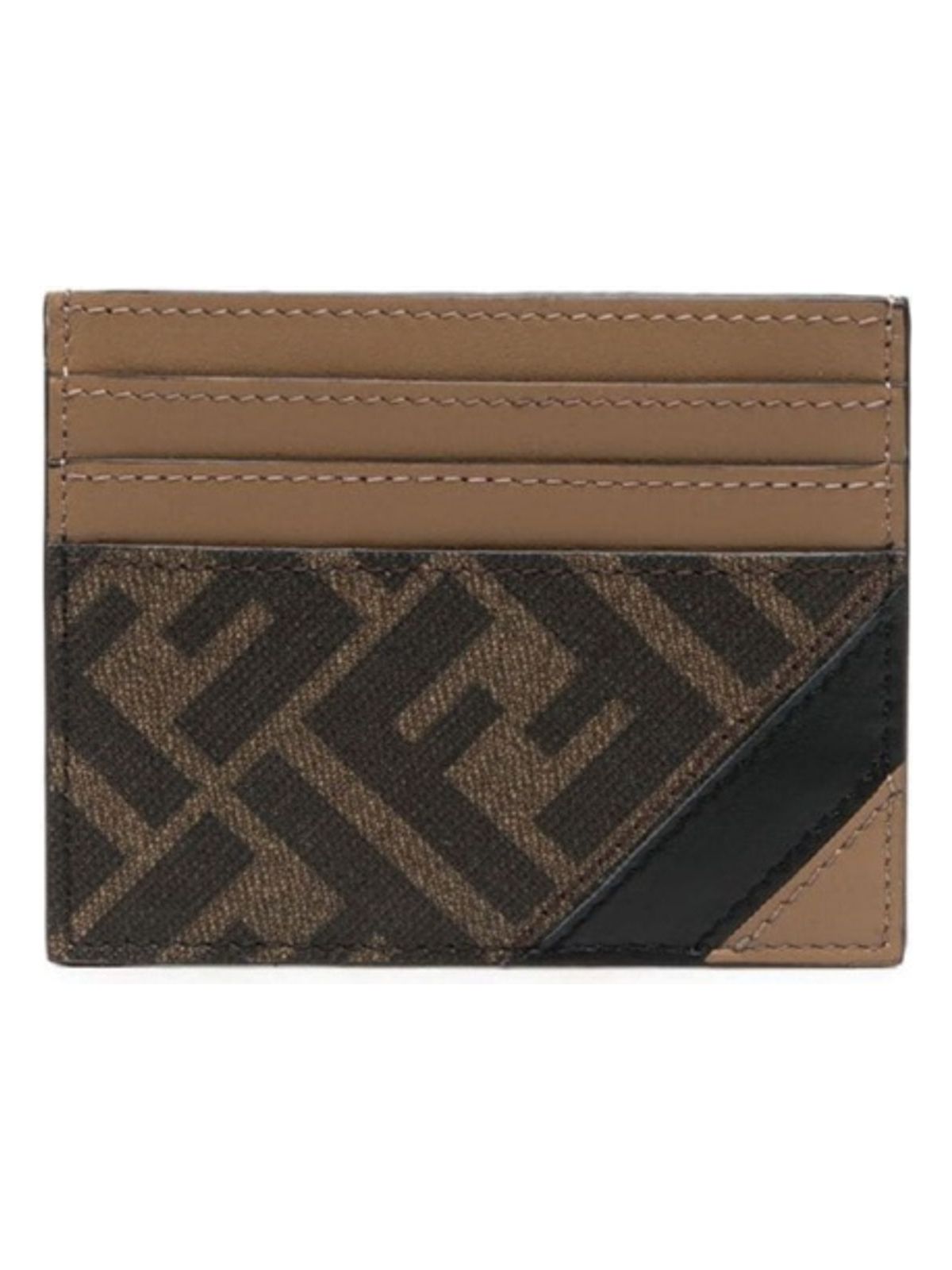 Fendi Men's Fabric Ff Motif Card Holder in Brown | Size UNICA | 7M0164AJF8