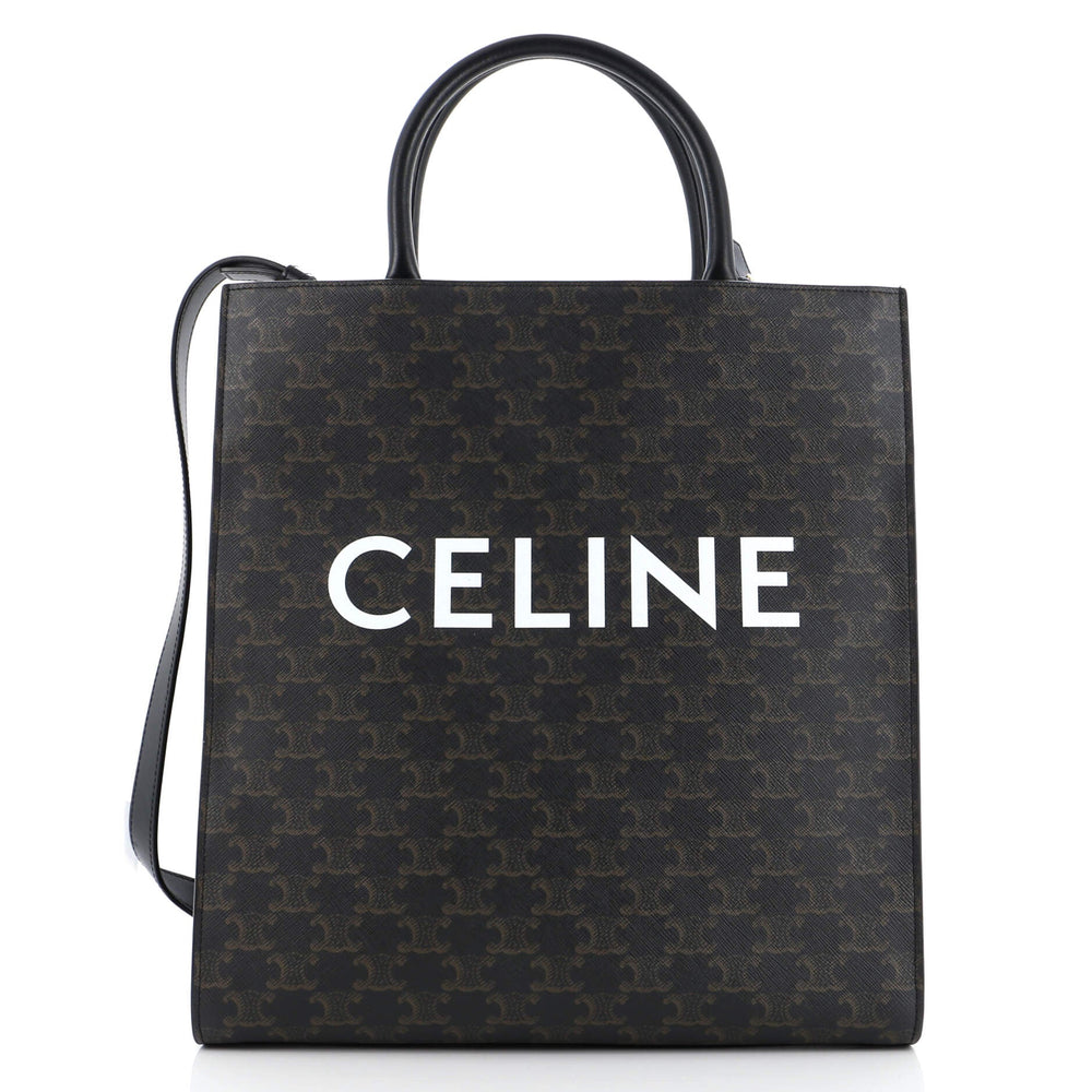 CELINE Vertical Cabas Tote Triomphe Coated Canvas Small