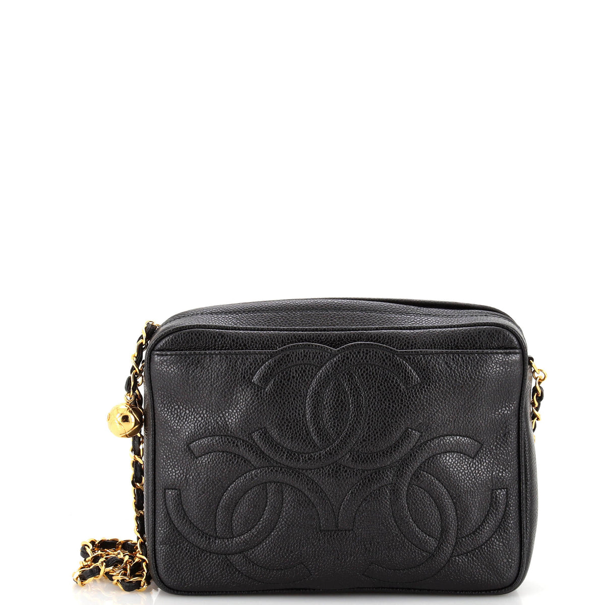 Chanel CHANEL Vintage Triple CC Camera Bag Caviar Small