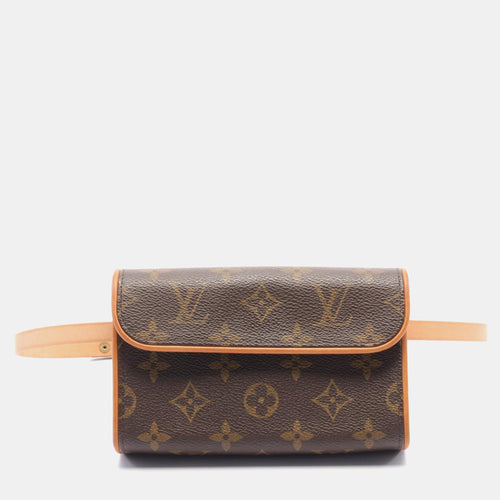 Brown Canvas Pochette Florentine Belt Bag