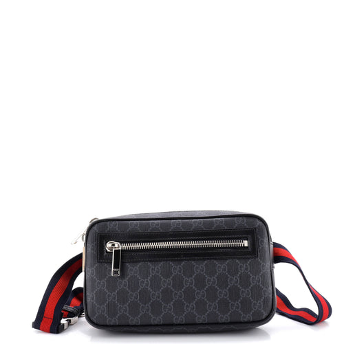 GUCCI Web Zip Belt Bag GG Coated Canvas Small