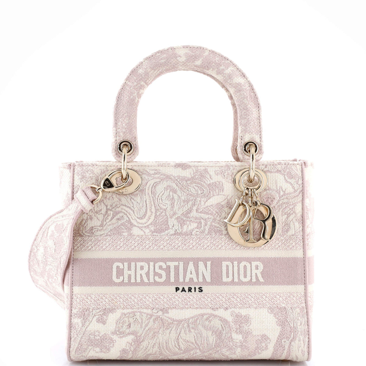 Christian Dior Toile de Jouy Lady D-Lite Bag Embroidered Canvas