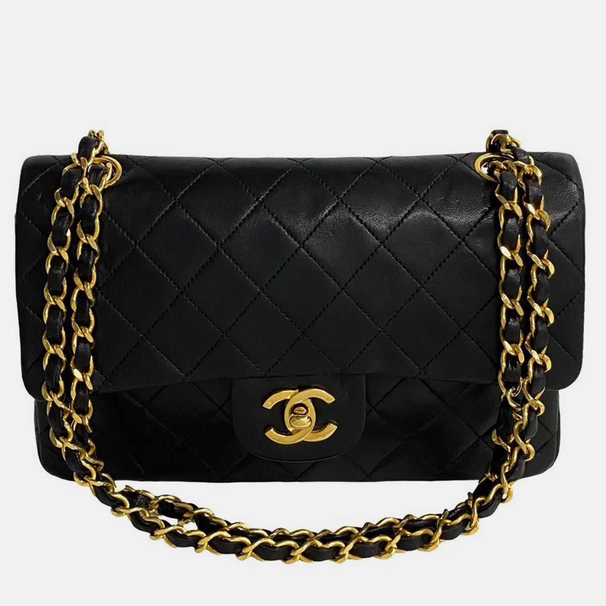 Chanel Lambskin Leather Small Classic Double Flap Shoulder Bags